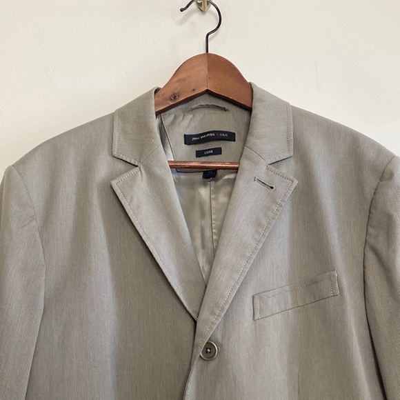John Varvatos Blazer Mens 40 Gray Stripe Single Breast Light Unstructured Jacket - Picture 4 of 15